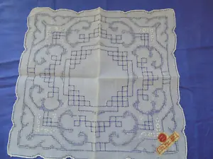 Vtg 40s Bridal Hankie Drawn Work Lace Handkerchief Embroidered Irish Linen NWT - Picture 1 of 6