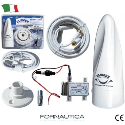 ANTENNA TV TERRESTRE OMNIDIREZIONALE GLOMEX AVIOR PER BARCA CAMPER e CAMION