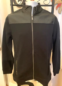 STRUCTURE Men's Cotton Lined Full Zip JACKET - Size S -Faux Leather Accents -NWT - Picture 1 of 10