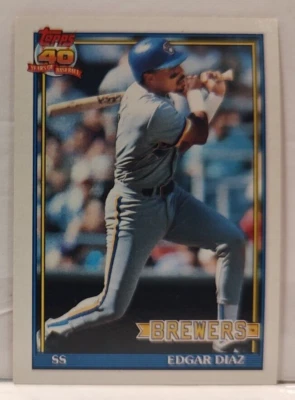 1991 Topps - B* Before Copyright; Bold 40th Anniversary Logo #164 Edgar Diaz - Image 1 of 2