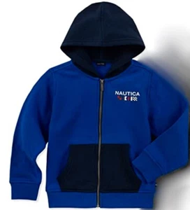 NAUTICA Fleece Royal Navy Blue Hoodie Jacket NEW Infant Boys Sz 18 months - Picture 1 of 4