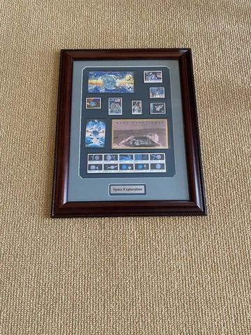 Collectible Framed Limited Edition USPS Space Exploration Stamp Collection Cover