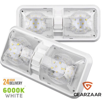 White 6000K Van Interior Light Caravan 12V LED Lights Campervan RV Ceiling Dome - Image 1 of 4