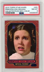 2013 Topps Star Wars Galactic Files 2 Princess Leia Blue #461 PSA 8 NM-MT - Bild 1 von 2