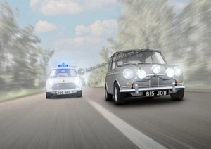 Classic Mini Birthday card Austin Morris classic Car Greeting Card Large A5 - Picture 1 of 2