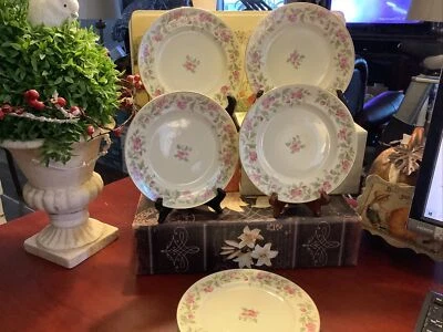 (7) The Lynwood ~ Platos de postre/pan y mantequilla de 7” ~ Alemania ~ Patrón floral ~ Antiguo ~ Foto 1 de 4