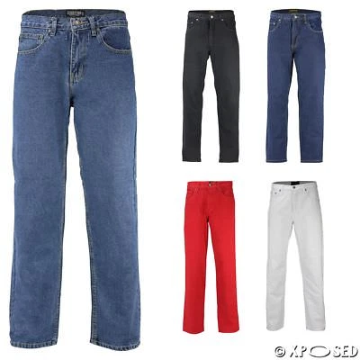 Mens Georgio Peviani Comfort Fit Jeans Classic 5 Pocket Regular Denim Trousers