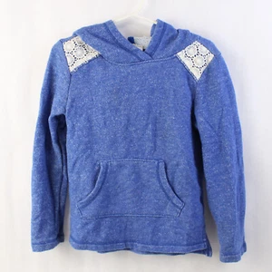 Crazy 8 Blue Hoodie With White Lace Accent Girls' Size XS/4 - Picture 1 of 5