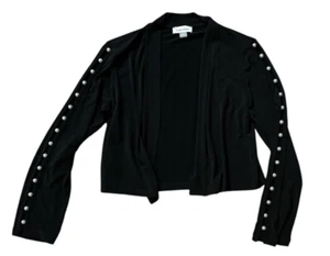 Calvin Klein Ladies Black Long Sleeve Open Dress Jacket Lightweight Size Small - Picture 1 of 5