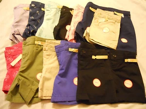 Girls Shorts Bermuda Shortie Midi Khaki Chino Solid Print Kids - Picture 1 of 65