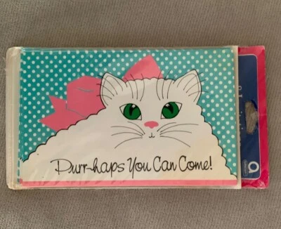 Invitaciones de fiesta Amscan gato años 70 ronroneo-haps You Can Come Foto 1 de 3
