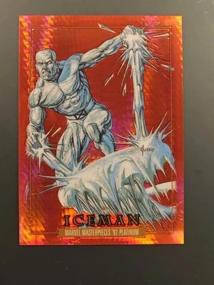 2024 Skybox Masterpieces Platinum '92 #29 Iceman Red Prism /492 - Image 1 of 2