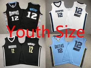 Youth Size Memphis Mans Jersey Ja #12 Morant Basketball Jersey All Stitched - Picture 1 of 14