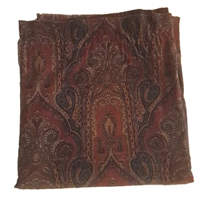 Paisley Velvet Curtain Panel American Living 100% Cotton Elegant Brown Red 84x39 - Picture 1 of 4