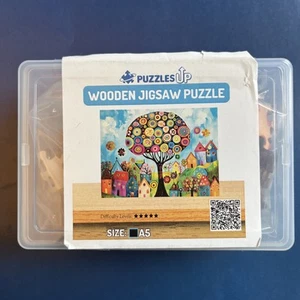 Vibrant Village Psychedelic Puzzlesup Wood Jigsaw Puzzle Small/A5 - Picture 1 of 3