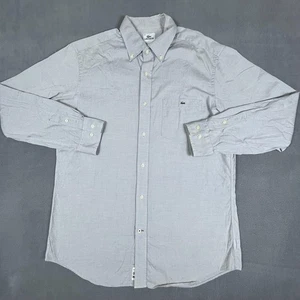 Lacoste Shirt Mens Large Gray Button Down Long Sleeve Classic Oxford Cotton - Picture 1 of 13