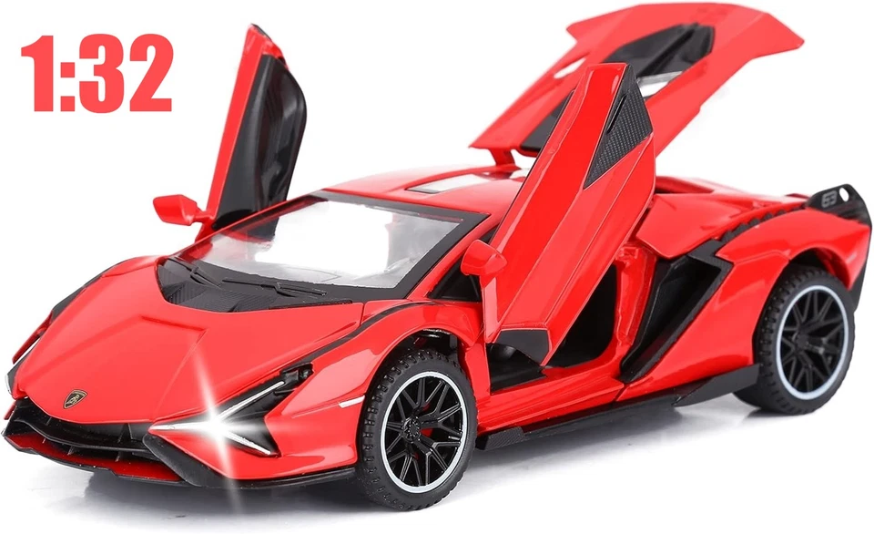  Modelo de coche de juguete de aleación 1:32 Lamborghini Sian FKP3 con puertas de apertura de sonido y luz Foto 1 de 4