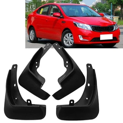 4pcs Front & Rear Deluxe Molded Splash Guard for 2012 2013-2017 KIA RIO UB SEDAN - Image 1 of 4