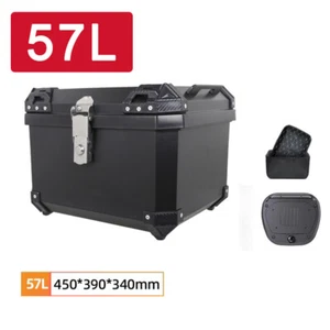 57L Universal Motorcycle Top Case Waterproof Motorbike Trunk Tail Box With Lock - Picture 1 of 6