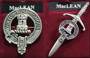 Insignia de peltre o falda escocesa cresta del clan escocés MacLean - Imagen 1 de 3