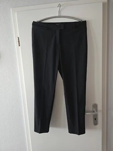 Damen-Hose, Gr. 42, schwarz, 2 Taschen, seitlicher Gummizug, 4% Elastan - Bild 1 von 2