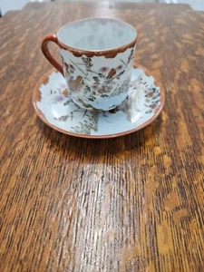 Antique Japanese Teacup & Saucer, Red & Gold Enamel, Meiji/Taisho Era (1868-1926 - Picture 1 of 5