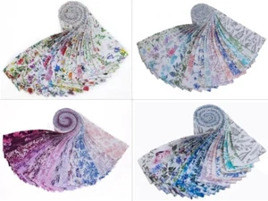 CraftsFabrics 2.5'' x 44'' 20pcs Pre-Cut 100% Cotton Floral Series Jelly Rolls - Picture 1 of 17