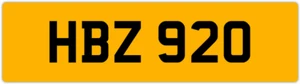 HBZ 920 H 3x3 DATELESS PRIVATE NUMBER PLATE HAN HANNAH HAZEL HARRY HARVE HOL HAZ - Picture 1 of 1