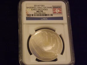 2014-P 50c Baseball Hall Of Fame Early Releases NGC MS 70 - Picture 1 of 2