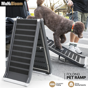 Foldable[STEEL FRAME+NON SLIP STEP]Dog Ramp Portable Pet Stair for SUV Truck Car