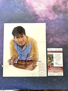 CHARLIE SHEEN Autograph Signed 8x10 Photo JSA COA Two and a Half Men - Picture 1 of 5
