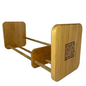 Napa Valley Wooden Adjustable Slider Rack Vinyl Album Holder CD DVD Storage - Picture 1 of 2