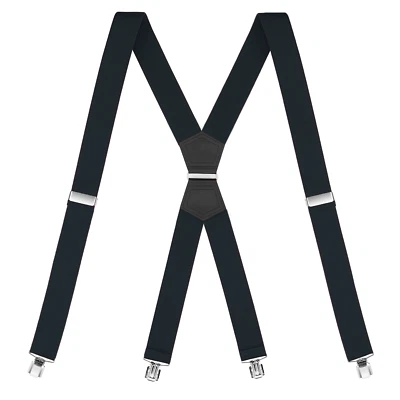 Buyless Fashion Suspenders Mens - 48" Elastic Adjustable Straps 1 1/4" - X Shape - Image 1 of 4
