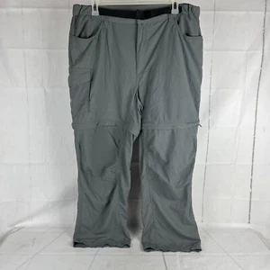 Quest Men's Size XL Convertible Nylon Pants Shorts Gray Attached Belt - Picture 1 of 6