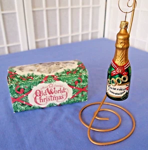 Old World Christmas Champagne Bottle Year 2000 in original box "FIN DE SIECLE" - Picture 1 of 8