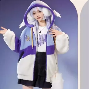 Honkai: Star Rail Robin Jacke Unisex Mantel Hoodie Zipper Kapuze Pelzmantel - Bild 1 von 29