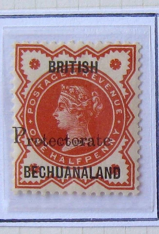 British Bechuanaland QV ½d vermilion, fine m/mint. Sg.40v - Raised 'P' Cover