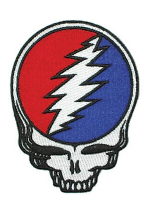 C&D Grateful Dead 3 1/2" Steal Your Face Patch Album Logo Rock Band Iron On Applique