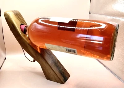 Aekai - Portabotellas de Vino Flotante de Madera Tallado a Mano Firmado Foto 1 de 4