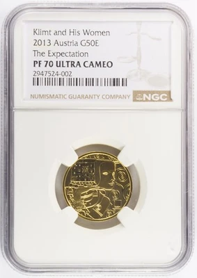 2013 Austria Gold 50 Euro Klimt & His Women The Expectation NGC PF70UC - Image 1 of 2