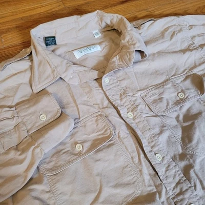 Camisa Gitman Bros XL Caqui Botón 2 Bolsillos en el Pecho 100% Algodón Hecha en EE. UU. Tostada Foto 1 de 4