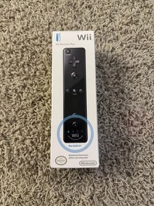 OEM NINTENDO WII WII U MOTION PLUS CONTROLLER WIIMOTE BLACK NEW SEALED RVL-036 - Picture 1 of 4