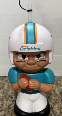 Miami Dolphins Big Sip Vaso 16oz Teenymates Botella de Agua NFL con Pajita Nuevo Foto 1 de 4