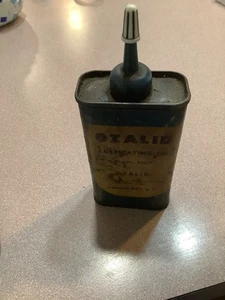 Rare Ozalid lubricating oil tin, paper label from 20's, intact and full! - Picture 1 of 4
