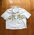 Organic Cotton Embroidery Crop Shirt Size S