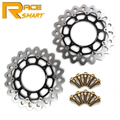 Rotores de disco de freno delanteros + pernos de montaje tornillos para Yamaha YZF R1 2004 2005 2006 Foto 1 de 4
