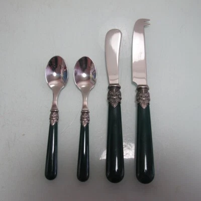 Eme Italy Napoleon Käsemesser + Buttermesser + Kaffeelöffel dunkelgrün - Bild 1 von 4