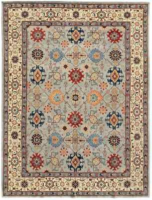 Alfombra oriental Kazak Serapi hecha a mano de 9X12 pies diseño geométrico tribal alfombra grande Foto 1 de 4