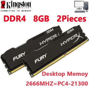 HyperX FURY DDR4 16GB 2666 PC4-21300 Desktop RAM Memory DIMM 288pin 1.2V 2X8GB - Picture 1 of 13