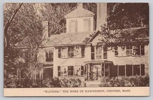 Postal Wayside The Home of Hawthorne Concord Massachusetts - Imagen 1 de 2